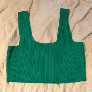 Emerald Green Ribbed Crop Top